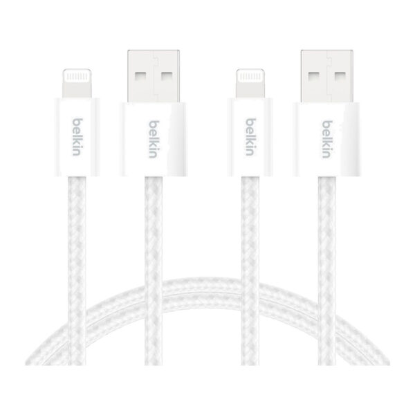 Belkin – كيبل لايتنينج الى USB-A 1 متر عبوة 2 أبيض