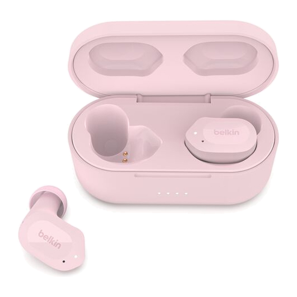 Belkin سماعات لاسلكية داخل الأذن مع علبة شحن وردي