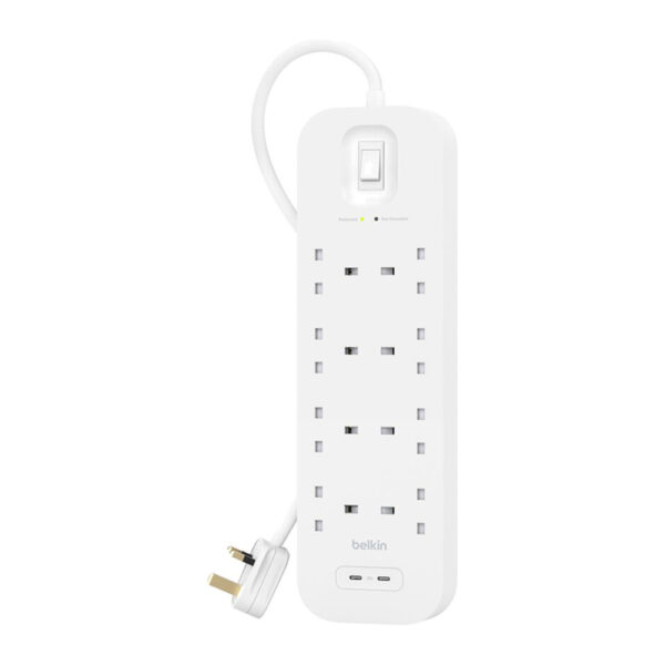 Belkin – وصلة كهرباء 8 منافذ مع شاحن 30W