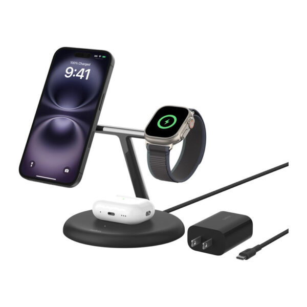 Belkin – ستاند شحن لاسلكي مغناطيسي QI2 أسود