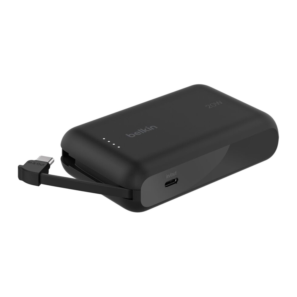 Belkin باور بنك BoostCharge 20W بكيبل USB-C مدمج أسود