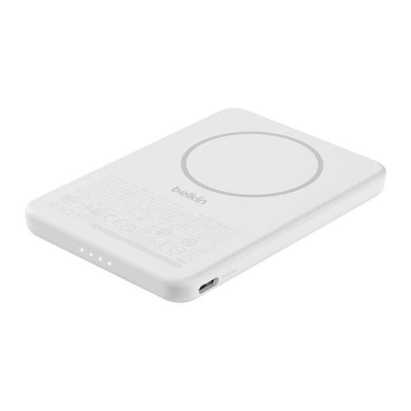 Belkin – باور بنك مغناطيسي لاسلكي 5000 مللي امبير سليم أبيض