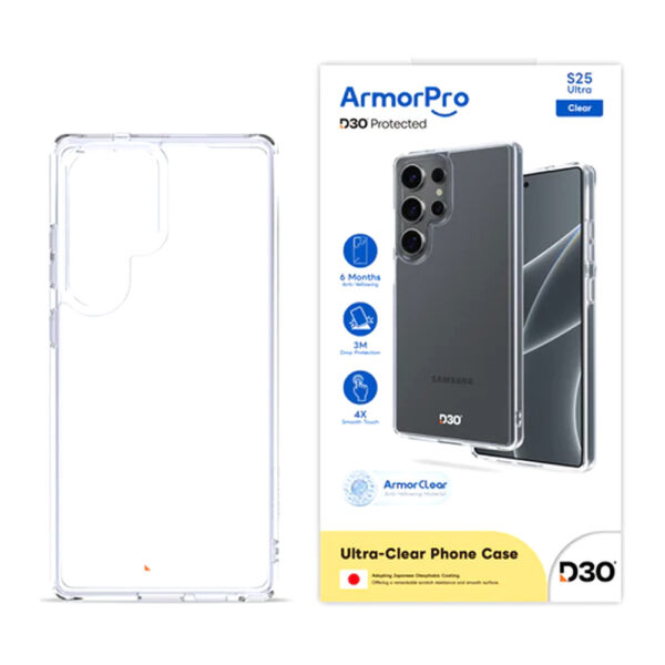 ArmorPro – كفر D3O شفاف سامسونج S25 Ultra