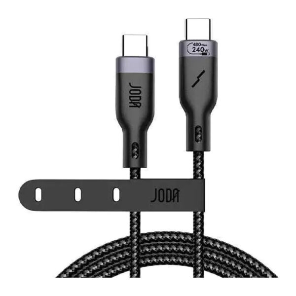 JODA – FIBER 240 كابل C to C 240W 1م أسود