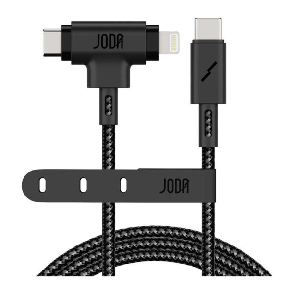 JODA – Duo I كابل C to C & Lightning ثنائي 1م أسود