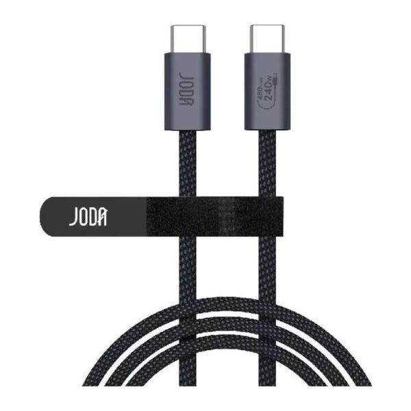 JODA Titan 240 – كابل C to C نايلون 240W 1م – أسود