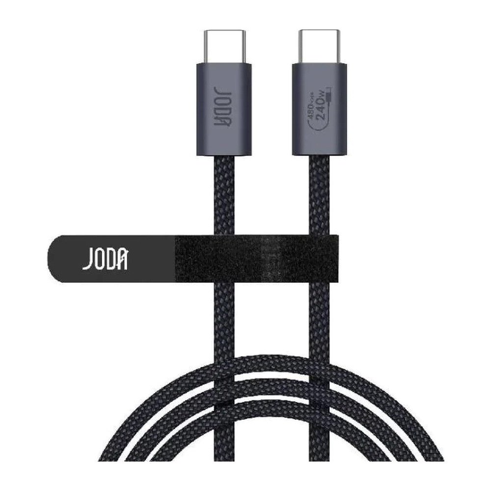 JODA Titan 240 – كابل C to C نايلون 240W 1م – أسود