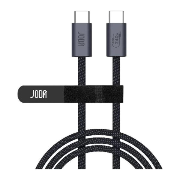 JODA Titan 240 – كابل C to C نايلون 240W 2م – أسود
