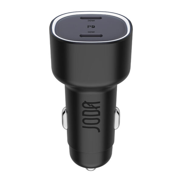 JODA – شاحن سيارة USB-C 60W منفذين – أسود