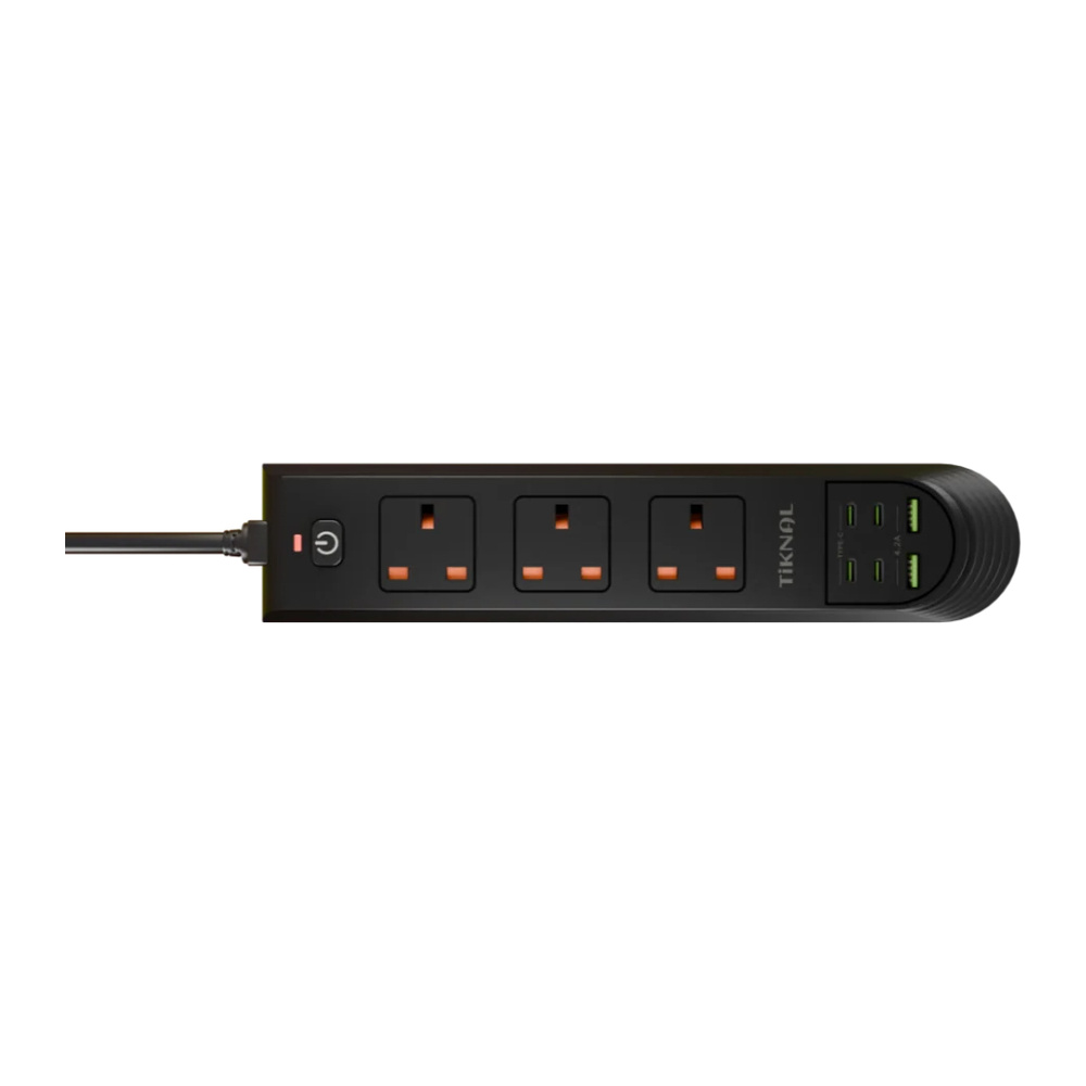 Tiknal – وصلة كهرباء 3250W 3 منافذ مع 4 USB 5م TK-H100