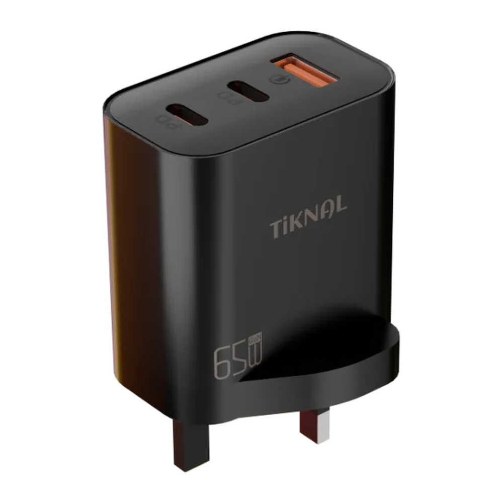 Tiknal – شاحن حائط GaN 65W ثنائي USB-C PD TK-H102