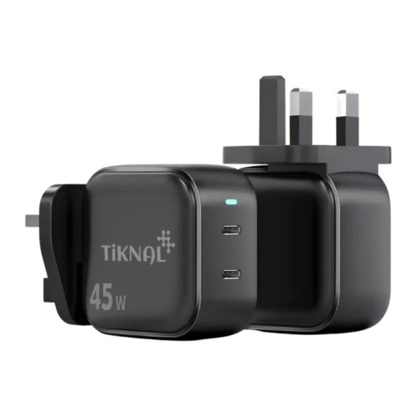 Tiknal – شاحن منزلي GaN 45W منفذين PD TK-H129