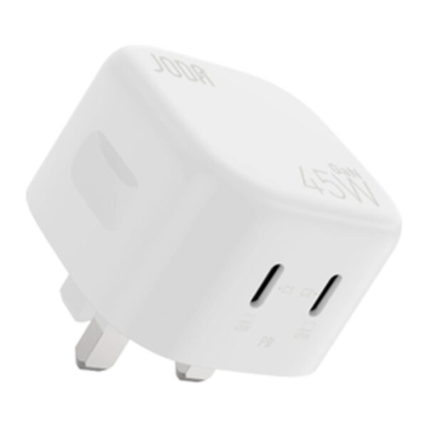 JODA VoltPod 45 – شاحن حائط GaN 45W – أبيض