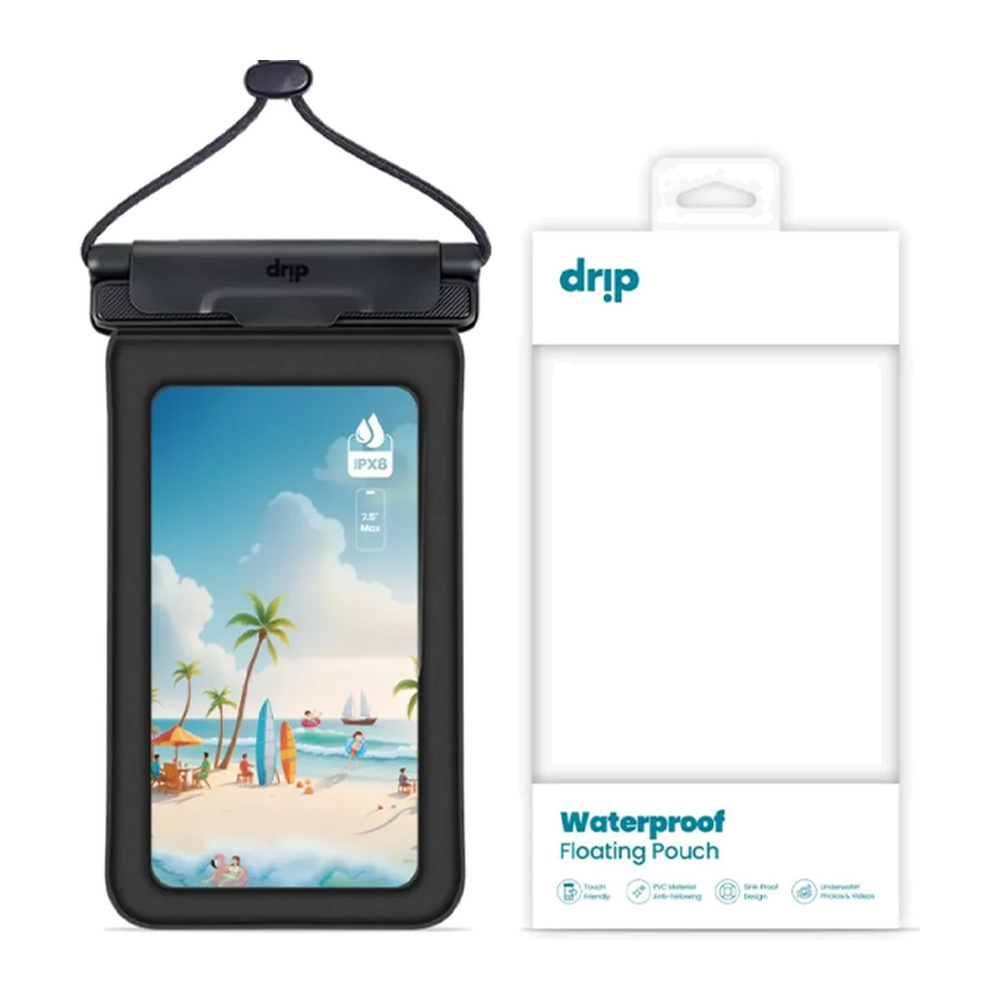 Drip – كيس مقاوم للماء عائم مع حبل أسود