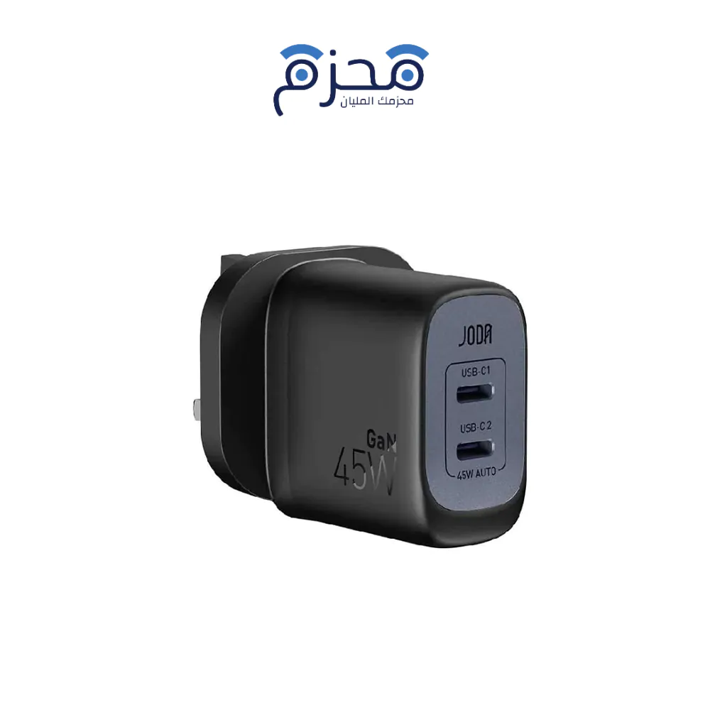 ⁦JODA - شاحن سيارة USB-C 45W منفذين - أسود⁩ - الصورة ⁦1⁩