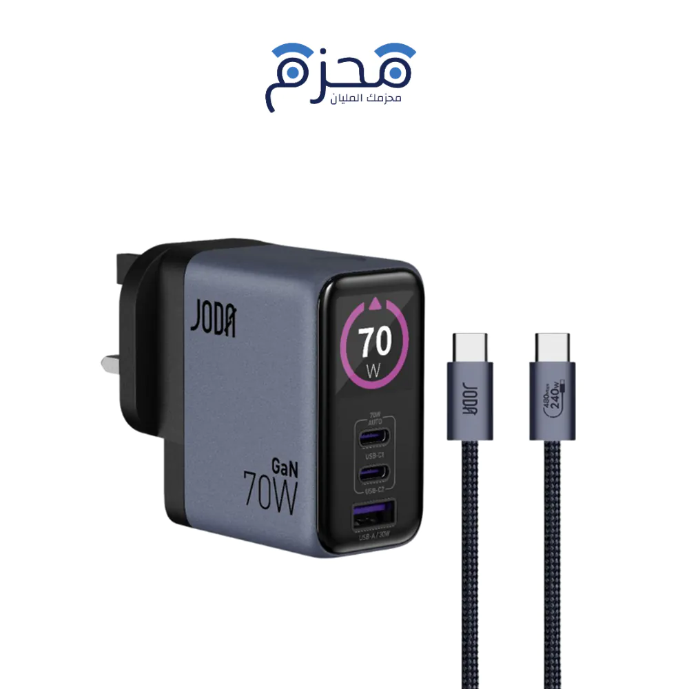 joda-100 JODA VoltLux 70 - شاحن حائط GaN 70W - أزرق بنفسجي - الصورة 1