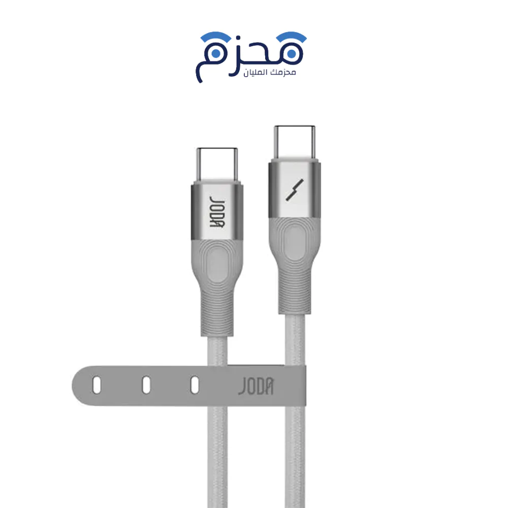 ⁦JODA Flex 60 - كابل C to C نايلون 60W 1.2م - تيتانيوم⁩ - الصورة ⁦1⁩