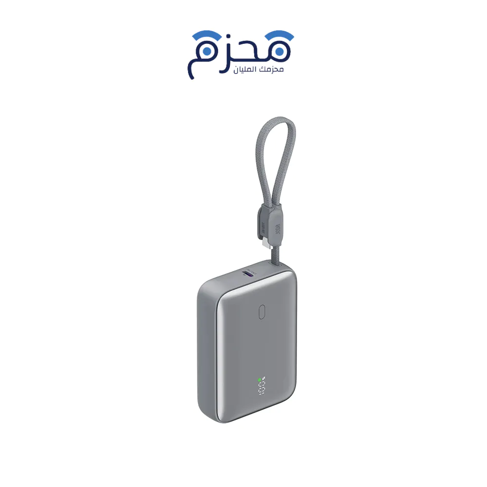 ⁦JODA Halo 10 - باور بنك 10000mAh 22.5W كابل مدمج - رمادي⁩ - الصورة ⁦1⁩