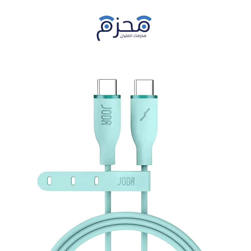 ⁦JODA SLIP - كابل C to C سيليكون 60W 1م - أخضر⁩ - الصورة ⁦1⁩