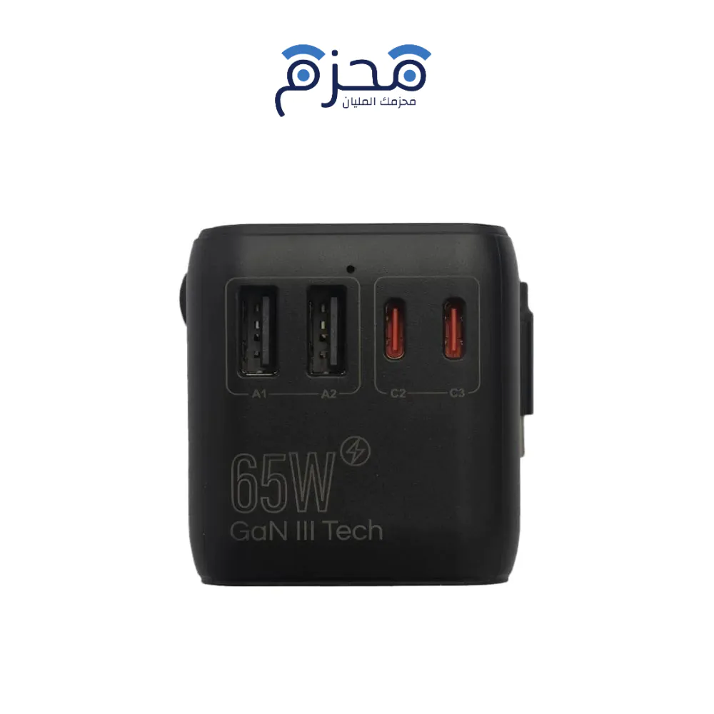 ⁦Jeebel - محول سفر عالمي GaN 65W 4 منافذ JE-B308⁩ - الصورة ⁦1⁩