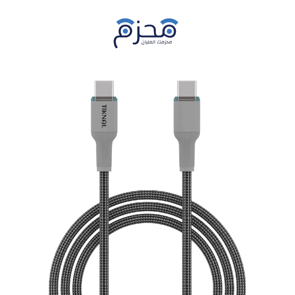 ⁦Tiknal - كابل Type-C إلى Type-C شحن سريع 2.4A 1م TK-H135⁩ - الصورة ⁦1⁩