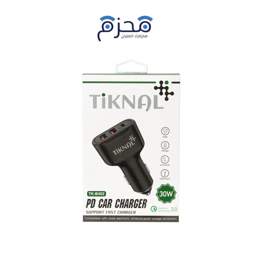 ⁦Tiknal - شاحن سيارة 36W USB-C PD + ثنائي USB-A TK-B402⁩ - الصورة ⁦1⁩
