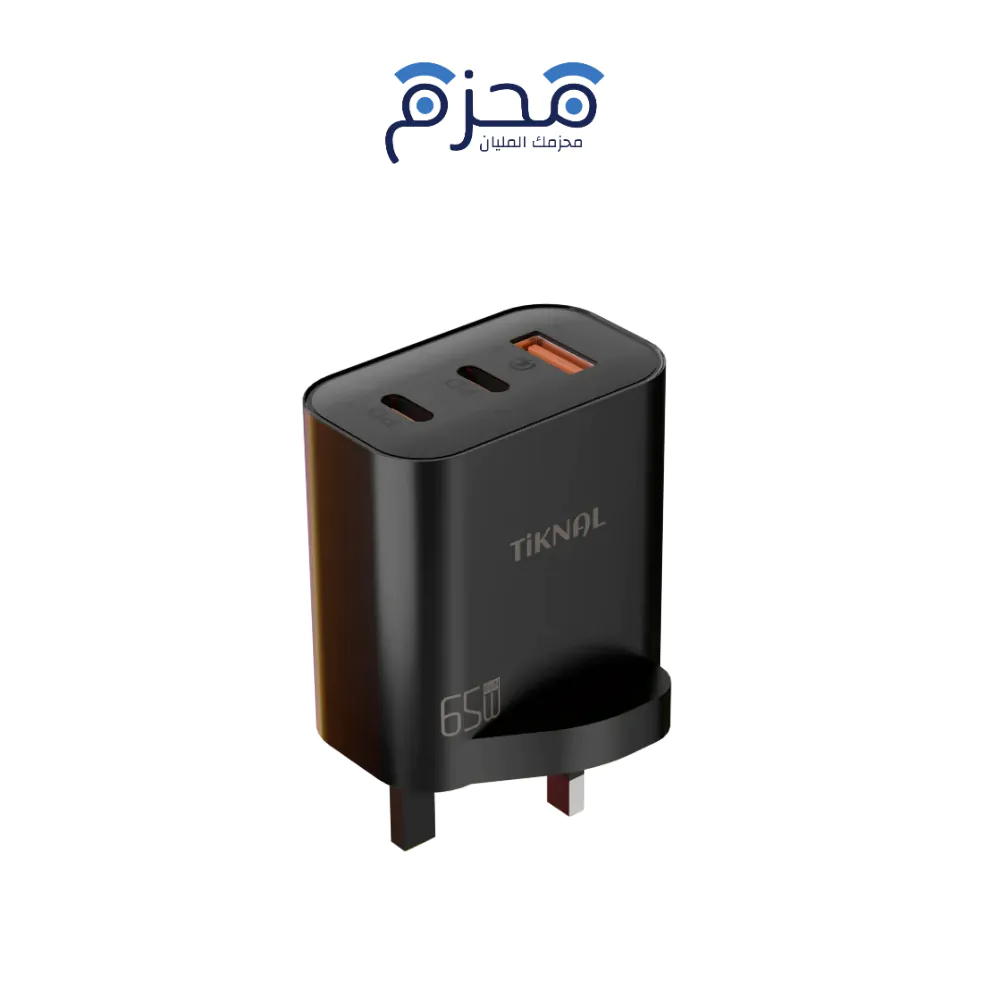 ⁦Tiknal - شاحن حائط GaN 65W ثنائي USB-C PD TK-H102⁩ - الصورة ⁦1⁩