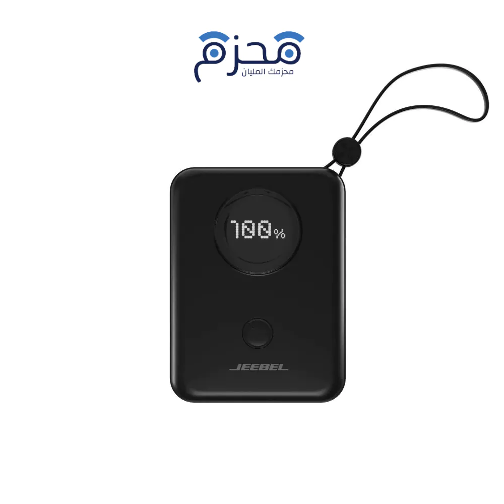 ⁦Jeebel - بطارية متنقلة 10000mAh بشاشة رقمية وكابلات مدمجة أسود JE-B388⁩ - الصورة ⁦1⁩