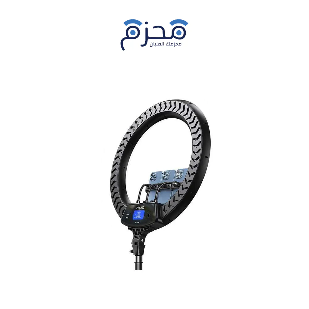 ⁦Artaco - رينق لايت 22 انش مع ستاند لثلاث جوالات AR-GTB01-22S⁩ - الصورة ⁦1⁩