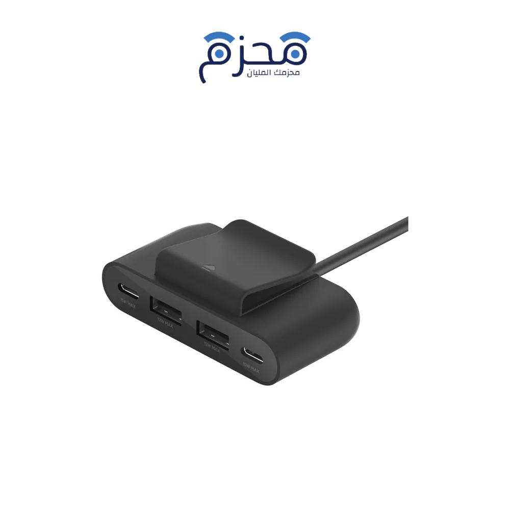 ⁦Belkin - موسع USB-C وUSB-A 4 منافذ 2 متر أسود⁩ - الصورة ⁦1⁩