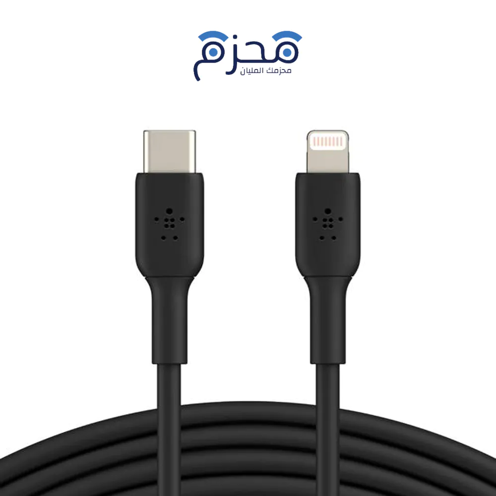 ⁦Belkin - كيبل لايتنينج الى تايب سي 1 متر أسود⁩ - الصورة ⁦1⁩