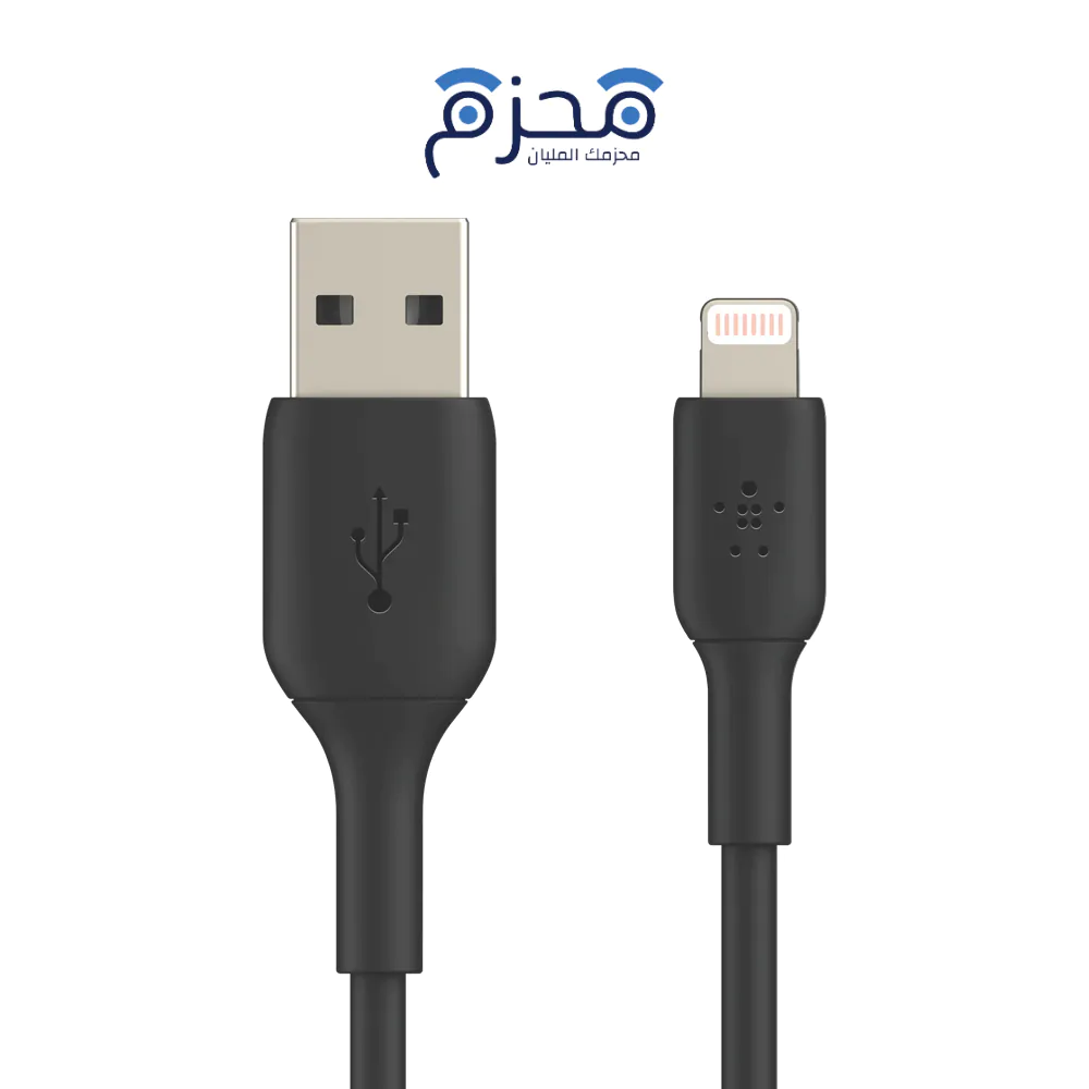 ⁦Belkin - كيبل لايتنينج الى تايب سي مضفر 2 متر أسود⁩ - الصورة ⁦1⁩