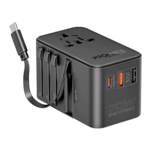 RAVPower – شاحن سفر GaN 35W مدمج كابل