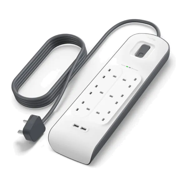 Belkin – وصلة كهرباء 6 منافذ مع حماية أسود