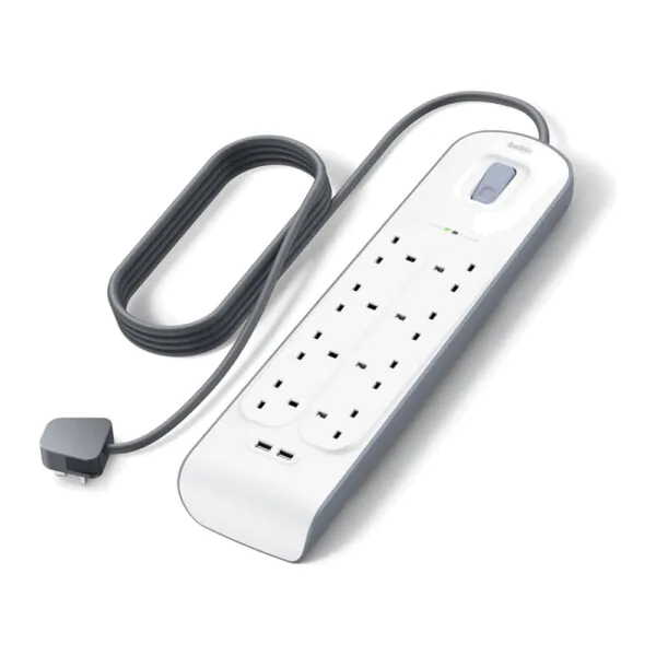 Belkin – وصلة كهرباء 8 منافذ مع حماية أسود