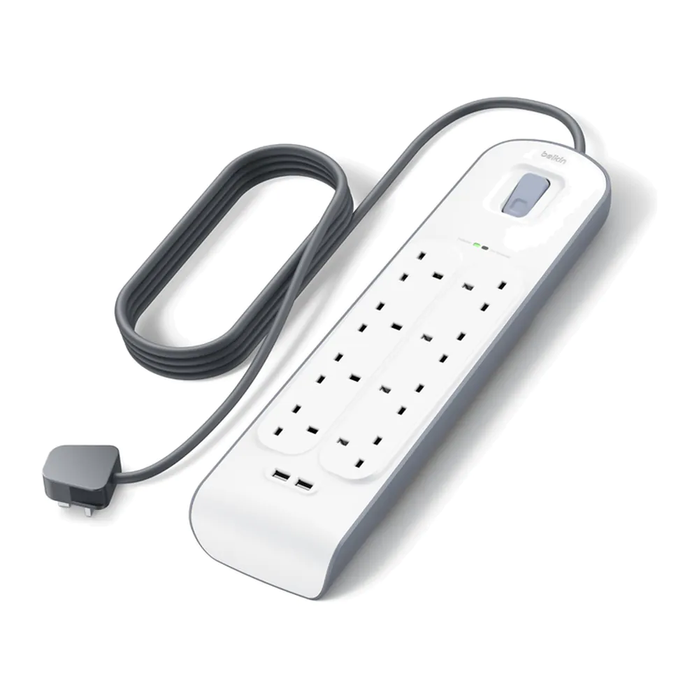 Belkin – وصلة كهرباء 8 منافذ مع حماية أسود Belkin – وصلة كهرباء 8 منافذ مع حماية أسود