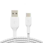 Belkin – كيبل تايب سي الى USB-A مضفر 3 متر أبيض