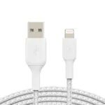 Belkin – كيبل لايتنينج الى USB-A مضفر 3 متر أبيض