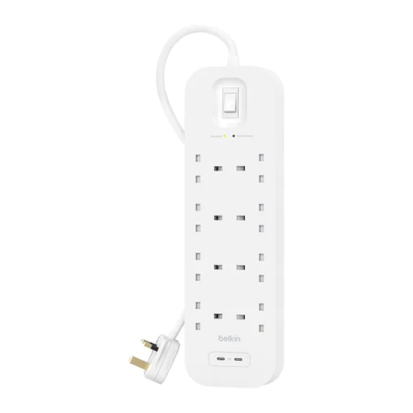 Belkin – وصلة كهرباء 8 منافذ مع شاحن 30W
