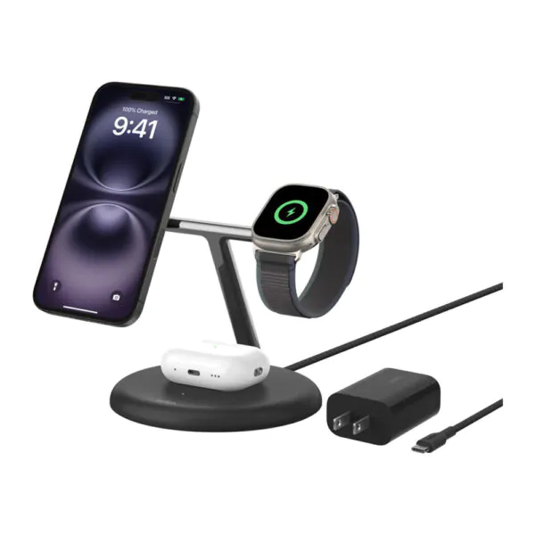Belkin – ستاند شحن لاسلكي مغناطيسي QI2 أسود