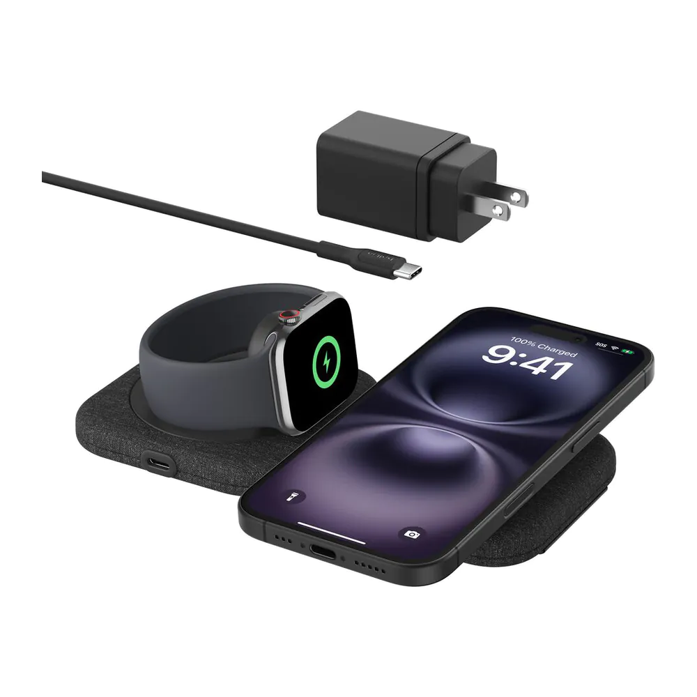 Belkin – ستاند شحن لاسلكي مغناطيسي QI2 ثنائي 15W أسود Belkin – ستاند شحن لاسلكي مغناطيسي QI2 ثنائي 15W أسود
