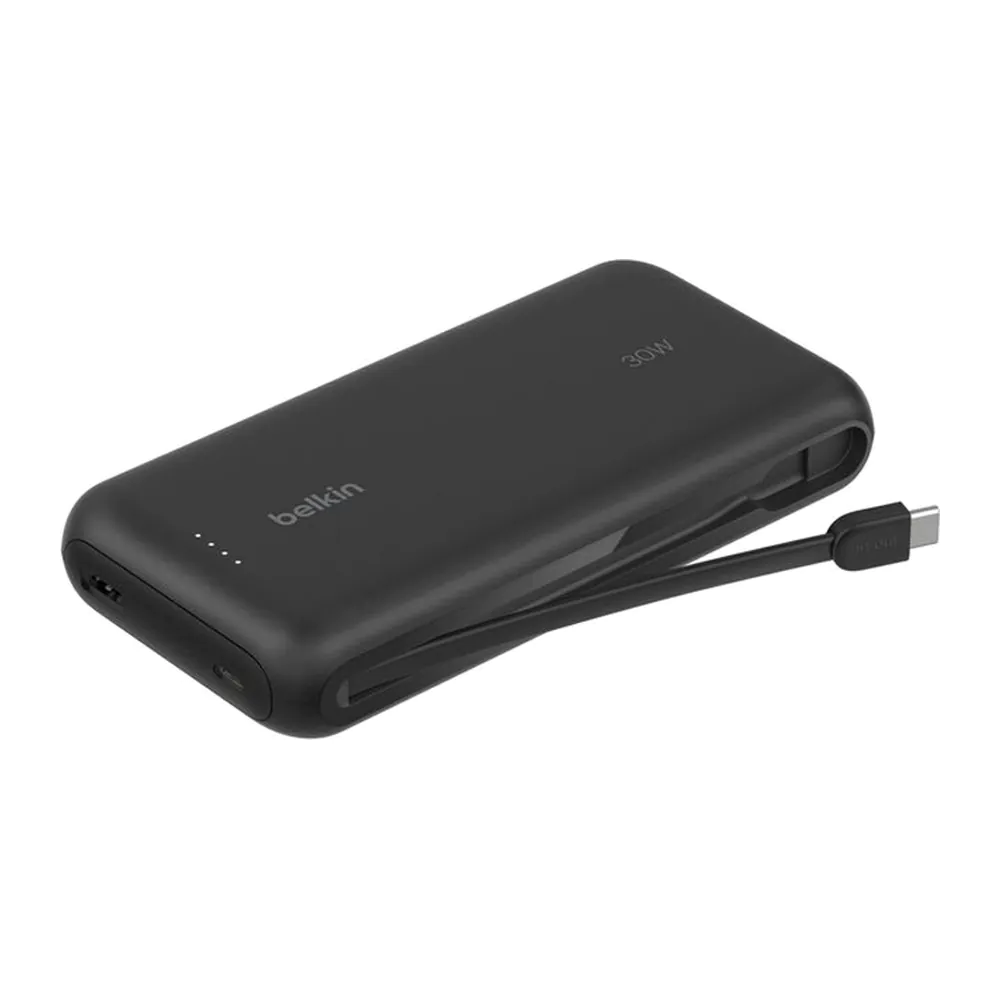 Belkin – باور بنك 20000 مللي امبير PD 30W مع كيبل مدمج تايب سي أسود Belkin – باور بنك 20000 مللي امبير PD 30W مع كيبل مدمج تايب سي أسود