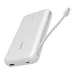 Belkin – باور بنك 20000 مللي امبير PD 30W مع كيبل مدمج تايب سي أبيض