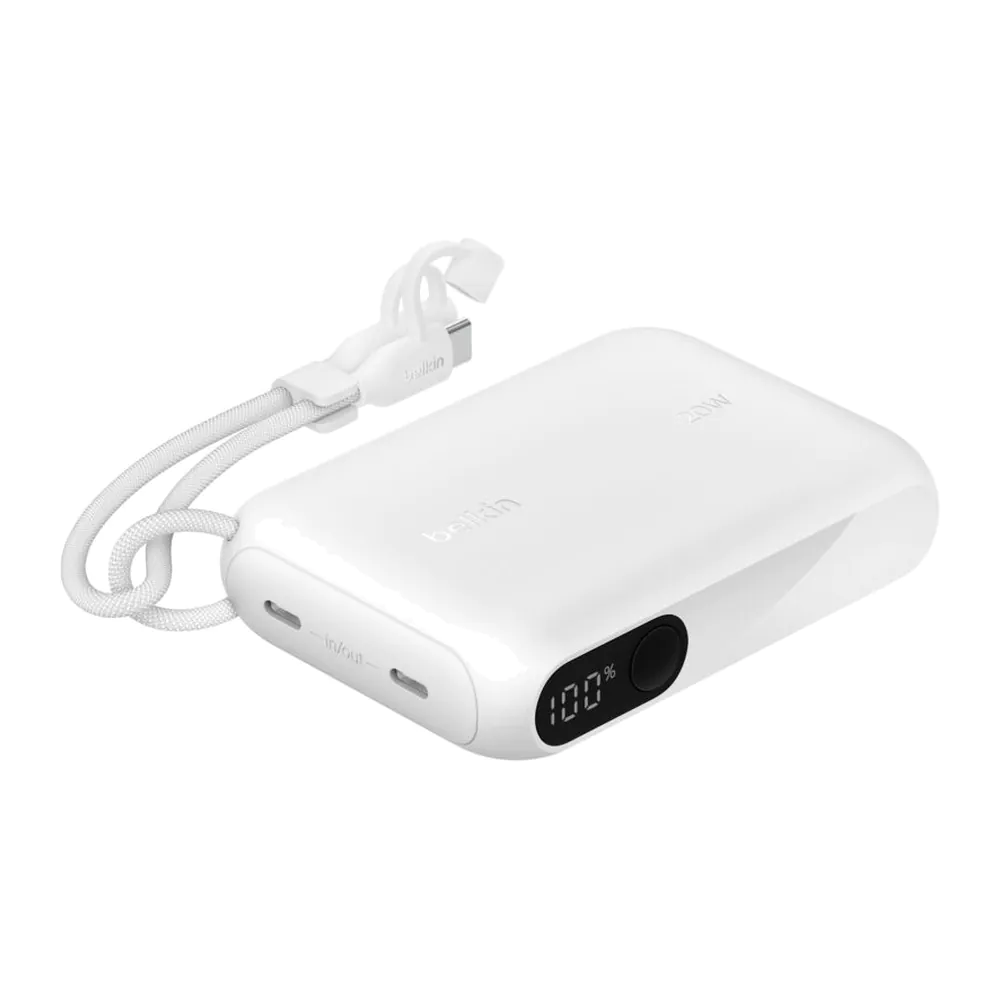 Belkin – باور بنك 10000 مللي امبير PD 20W مع شاشة عرض أبيض Belkin – باور بنك 10000 مللي امبير PD 20W مع شاشة عرض أبيض