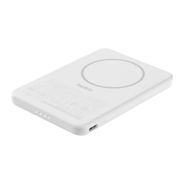 Belkin – باور بنك مغناطيسي لاسلكي 5000 مللي امبير سليم أبيض