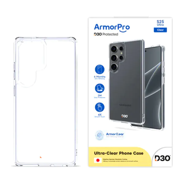 ArmorPro – كفر D3O شفاف سامسونج S25 Ultra