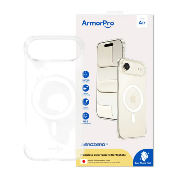 ArmorPro – كفر Frameless PC MagSafe أبيض iPhone 17 Air