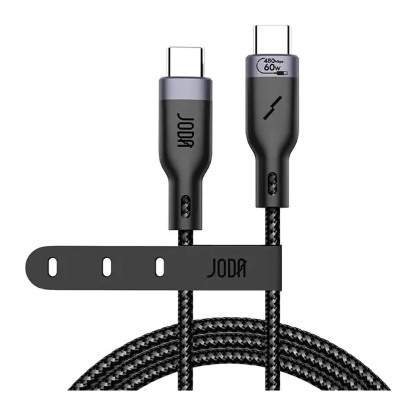 JODA FIBER 60 – كابل C to C 60W 2م – أسود