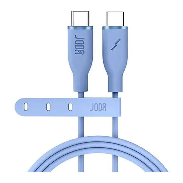 JODA – كابل C to C سيليكون 60W 1م – أزرق فاتح