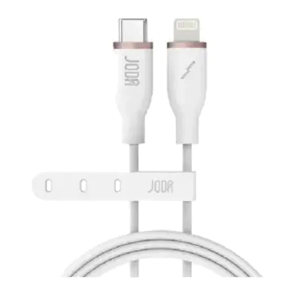 JODA SLIP – كابل C to Lightning سيليكون 60W 1م – أبيض